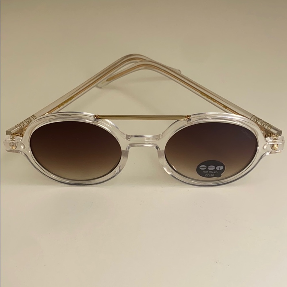 Komono Sunglasses NEW Vivien Clear round frame gold - Picture 12 of 16